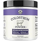 Colostrum Powder – USA Sourced Bovine Colostrum for Humans for Immune Support, Gut Health, Muscle Recovery - Single Ingredient, No Additives, Grass Fed, Non-GMO Colostrum Supplement for Women and Men