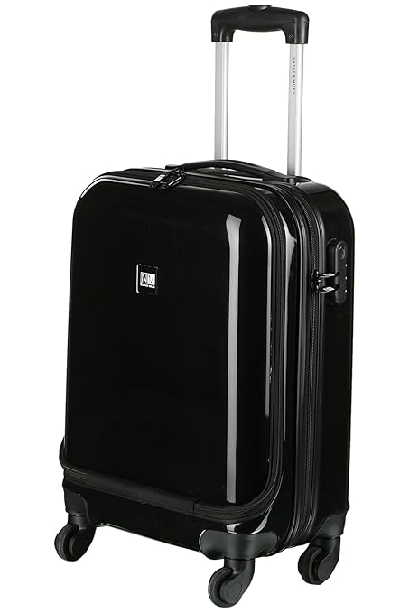 Nasher Miles New York Plus Polycarbonate 48 cms Black Hardsided Cabin Luggage (NM S1090 Black)