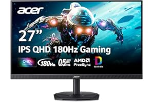 acer Nitro 27 Inch QHD 2560 x 1440 IPS Gaming Monitor | AMD FreeSync | Up to 180Hz Refresh | Up to 0.5ms | DCI-P3 95% | HDR 10 Support | One Display Port 1.2 & Two HDMI 2.0 | KG271U N3bmiipx