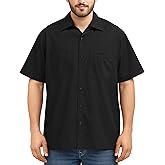 NY Threads Men's Work Shirt Two Pockets Short-Sleeve Industrial Work Wear