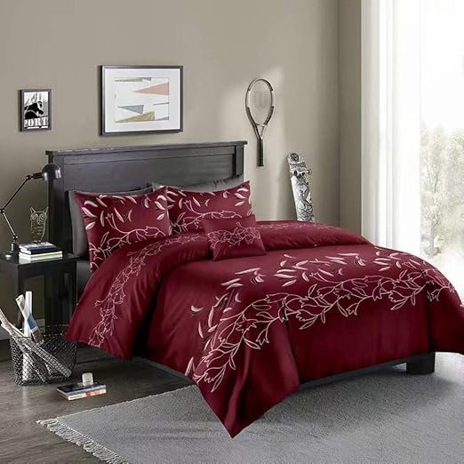 Red And Beige Cream Bedding Lux Comfy Bedding