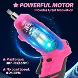 MQFORU Cordless Screwdriver 3.6V 48 in 1 Kit Dual Handle LED USB view 8