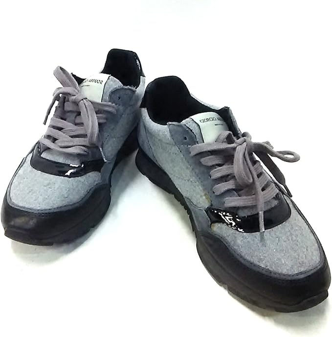 Amazon Co Jp ジョルジオアルマーニ Giorgio Armani スニーカー レディース グレー 黒 中古 服 ファッション小物