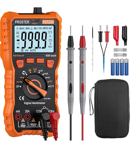Multimètre Numérique Neoteck 4000 Comptes - Testeur Tension AC/DC, Capacité, Température | Écran LCD Rétroéclairé
