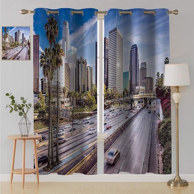 Yahonwa Travel Decor Customized Curtain, Downtown Cityscape