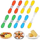 Unves 18Pcs/9 Pairs Corn On The Cob, Stainless Steel Corn Holders Sweetcorn Double Fork Corn Skewers, Interlocking Design Coo