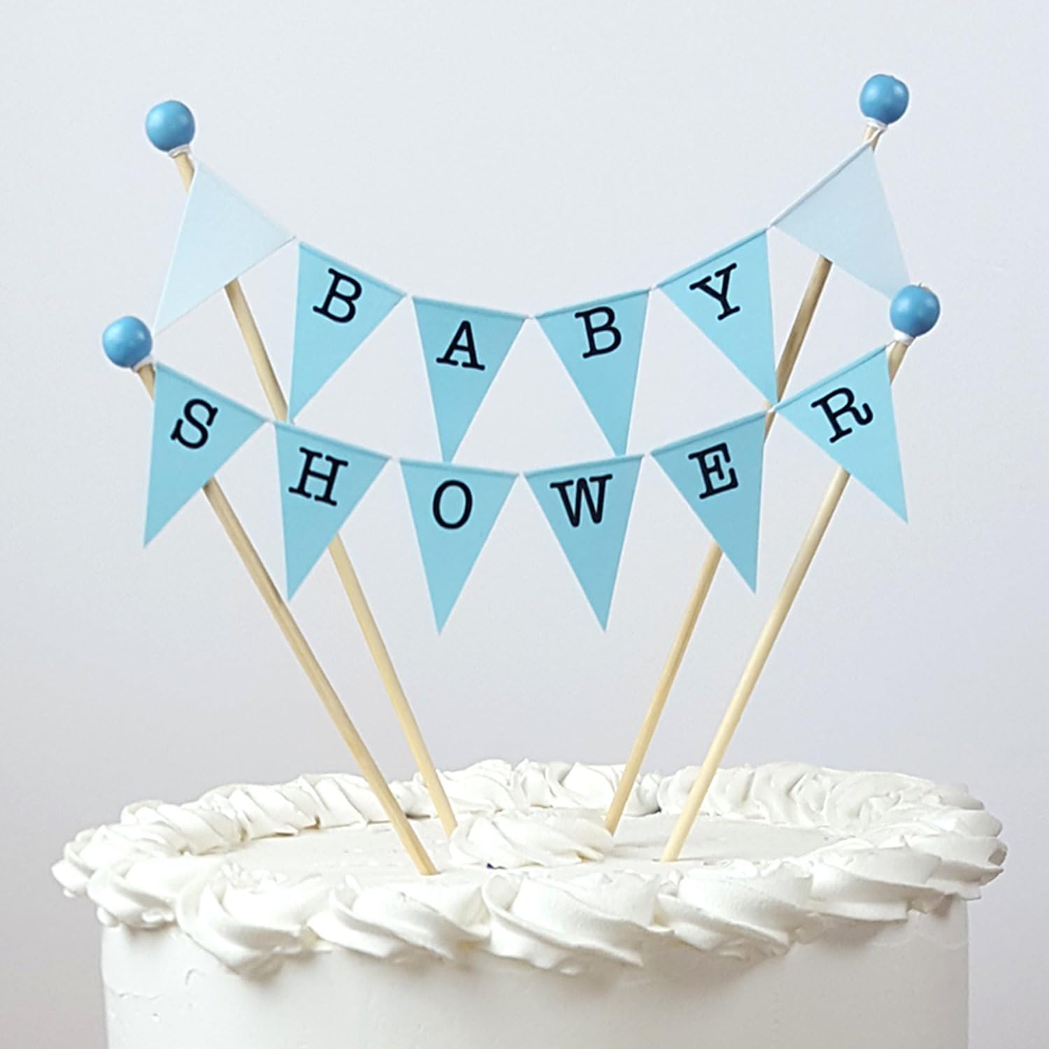 amazing buntings, Baby Shower, Cake Topper, Blue Pastel Bunting, Fully