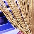 ave split 100cmX200cm Decorative Door String Curtain Beads Wall Panel Fringe Window Room Divider Blind for Wedding Coffee House Restaurant Parts Door Divider Beads Tassel Screen Decoration (gold25)