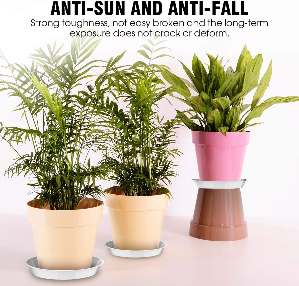 UPMCT 6 Pack Plant Saucer, 4 6 8 10 12 Inch Durable Plant Tray Flower Pot Saucer Round Pallets for Indoors and Outdoor, Plant Container Accessories (6 Inch, White) : Garden & Outdoor