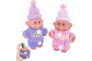 YINTLILOCN 2pcs Mini Troll Dolls Lighter Pouches Troll Lighter Protective Case Lighter Cover Holder Smoking Accessories for 3.2in Regular Lighter (Lighter Not Included) (Style 3)