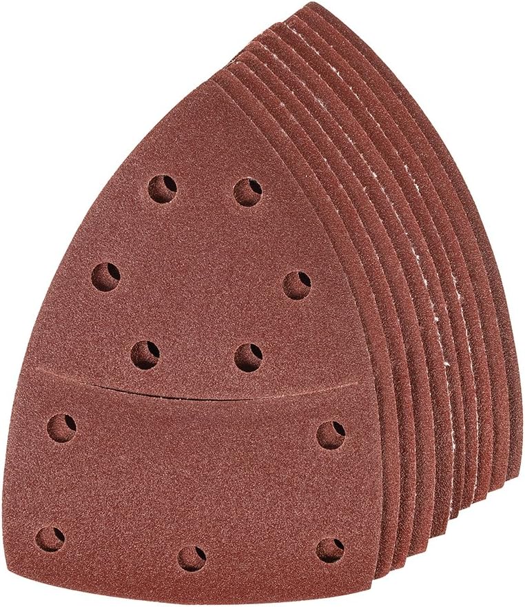 Silverline 278723 Hook and Loop Multi-Sander Sheets 102 x 62 mm, 93 mm 10pk 120 Grit, Red, Pack of 10