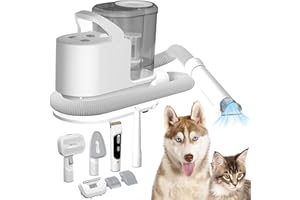 whall® Pet Grooming Vacuum for 99% Hair, 3 Mode Suction Dog Vacuum Brush for Shedding Grooming, Low Noise Dog Hair Vacuum Groomer with 2.3L Dust Cup, Grey