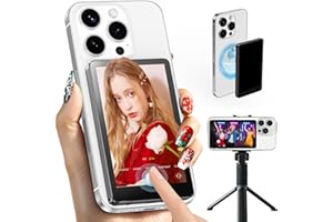 AONESY Back Camera Monitor | Touchscreen Control Phone, Wireless Magnetic Vlog Selfie Monitor Screen for iPhone & Android, Touch Screen with Speaker | Zoom Adjustment | Manual Focus for TikTok YouTube