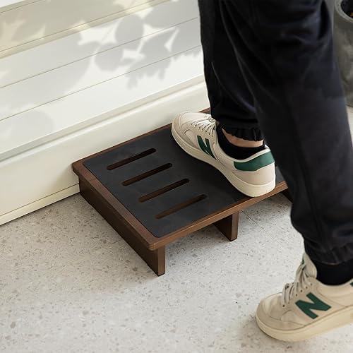 HouseJoy Wooden One Step Stool for Adults Elderly with Non-Slip