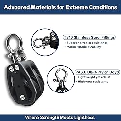RiaYer 50mm Double Sheave Fixed Head Sailing