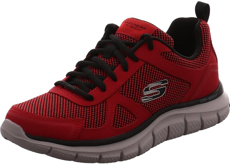 Track Bucolo, Ténis de corrida masculinos, vermelhos (couro vermelho/malha preta/acabamento, 42 EU