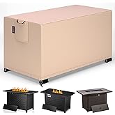 QH.HOME Fire Pit Cover Rectangular 44 x 28 Inch,Outdoor Waterproof Fire Pit Table Cover Strong Tear Resistant and Fading Resistant for Rectangle Patio Furniture Fireplaces - Wheat