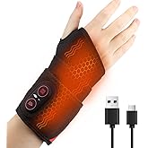 Joyzan Cordless Wrist Heating Pad, Heated Relief Wrap Warmers for Men Women Rechargeable Left Right Hand Hot Massage Brace 3 Adjustable Heat Levels 3 Vibrations Mode Settings Gifts Dad Mom Arm Leg