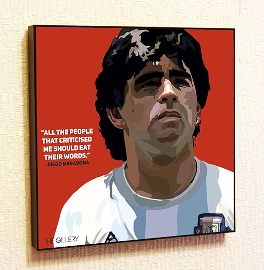 Amazon Com Diego Maradona Fifa Soccer Football Motivational Quotes Wall Decals Pop Art Gifts Portrait Framed Famous Paintings On Acrylic Canvas Poster Prints Artwork 10x10 25 4cm X 25 4cm Posters Prints