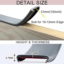 Gray U-Shape Edge Banding, 9.84 FT Self Adhesive