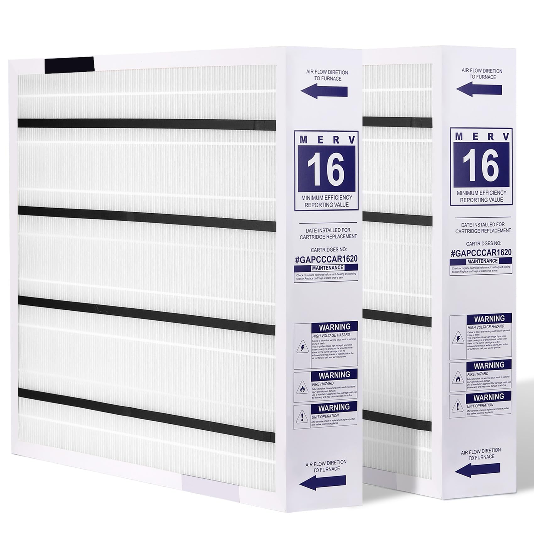 Photo 1 of 2 Pack GAPCCCAR1620 Replacement Filter, Compatible with Bryant GAPBBCAR1620, Carrier GAPCCCAR1620 GAPAAXCC1620 (16"x20"x3.5")