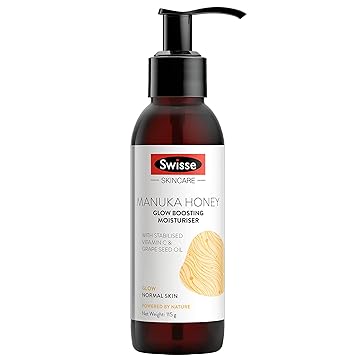 Swisse Skincare Manuka Honey Glow Boosting Moisturiser with Vitamin C + Grape Seed Oil - 120 ml (For Normal Skin)