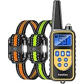 Heaflex Dog Shock Collar with Remote, Dog Training Electric Collar, Waterproof Rechargeable, 1640ft Dog Shock Collar with LED