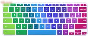 Silicone Laptop Keyboard Cover Skin for Acer Chromebook R11 Cb3 131 Cb5 132T Cb3 131 132 / for Acer Chromebook R13 Cb5 312 Cb5,Rainbow