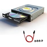 GODBPNYMU 24X Internal Sata cd/DVD Burner, Optical Drive for PC Chassis | Optical drive for 5.25-inch tower &middot;casesSATA cable &amp; mounting screws included&middot;Compatible with Windows/Linux/macOS