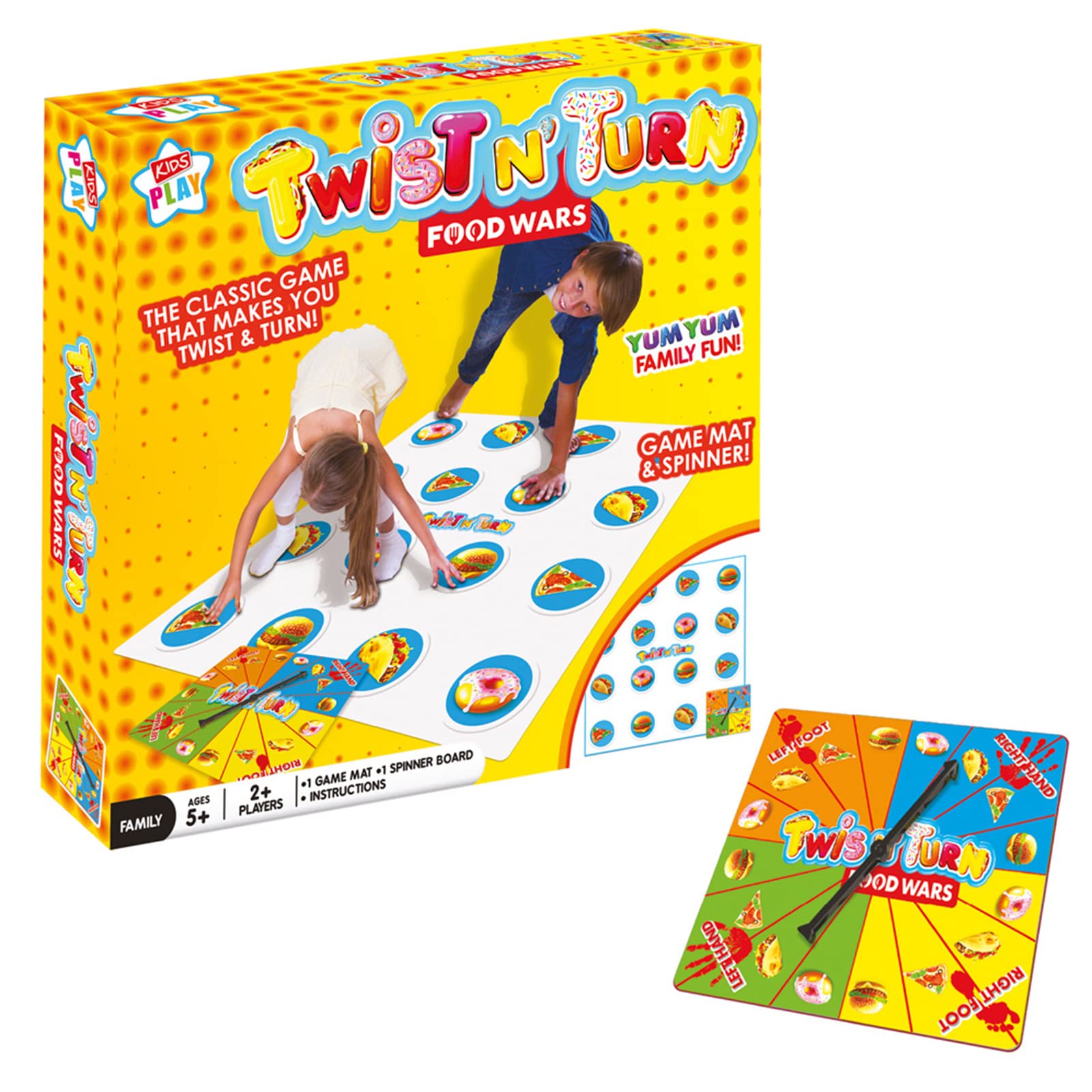 Kids Play - Activity Twist & Turn Food Wars Game - Family Games Idea for Kids - Cool Matt & Spinner Game - 2 or More Players - Fun Games for Everyone - 5+ Years