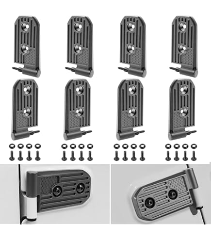 RedRock Door Hinges; Black Compatible For 07-18 Jeep Wrangler JK 4