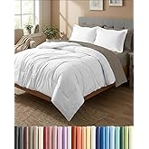 King Comforter Set - 3 Piece Bed Set for All Seasons - 1 Soft Quilted Comforter with Corner Tabs & 2 Pillow Shams - Comfy, Cozy & Breathable - Premium Down Duvet Insert - Oeko-TEX - King Size, White
