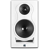 Kali Audio IN-8W V2 8" Powered 3-Way Studio Monitor - 140W Speaker System - Boundary Compensation EQ Settings - for Mixing, Recording, Audio Production - XLR, TRS, RCA Inputs - Single, White