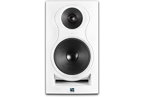 Kali Audio IN-8W V2 8" Powered 3-Way Studio Monitor - 140W Speaker System - Boundary Compensation EQ Settings - for Mixing, Recording, Audio Production - XLR, TRS, RCA Inputs - Single, White