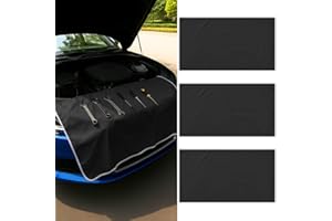 DaisyInner 3 Pcs Magnetic Fender Protectors for Mechanics 42 x 23 Inch Microfiber Fender Cover Mats Protect Car from Scratches and Dust in Repair Universal Fit for Car, Suvs and Truck (Black)