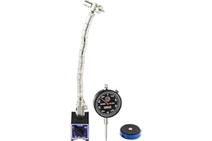 Fowler 52-585-500 Chrome Flex Mag and AGD Black Face Indicator Set, 85lb. Pull, 0.001" Reading, 1" Travel