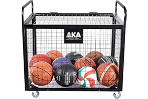 AKA SPORTS GEAR AKA Sports Ball Equpment Cart | Ball Storage for Soccer, Volleyball, Football | Ball Organizer | Ball Rack with Wheels