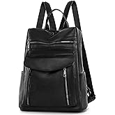 GAEKEAO Backpack Purse for Women PU Leather Anti-theft Backpack Convertible Satchel Bags Travel Shoulder Bag Casual College