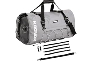 Kronox Waterproof Duffel Bag for Men & Women - Large Motorcycle Duffle Bag - Heavy Duty & Reflective - Large Dry Bag for Boating, ideal for Boat Gear
