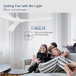 BvenuBigLite White Ceiling Fan with Remote: 3