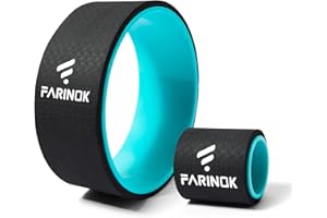 FARINOK Yoga Wheel for Stretching & Flexibility to Help Back Aches & Tension, Deep Tissue Muscle Massage. Back Roller Wheel with Extra Cushion, Wider & Thickest Foam, Stretches and Strengthens Core Muscles