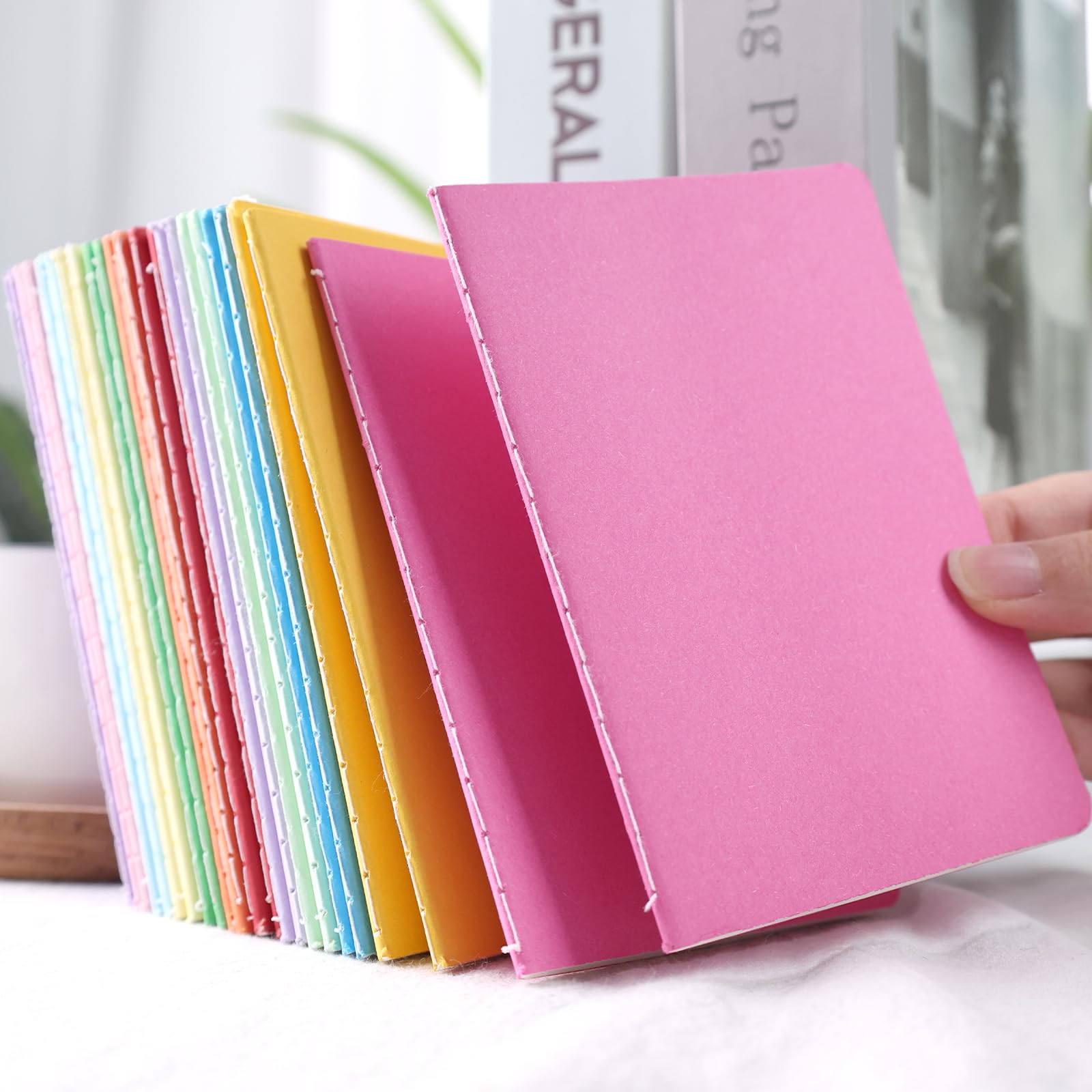 HIBOX 24PCS Mini Notebooks, Lined Pocket Notepads 3.5 x 5 Inches Small Journal 12 Colors Notebooks for Students Traveler School Supplies 30 Sheets/60 Pages