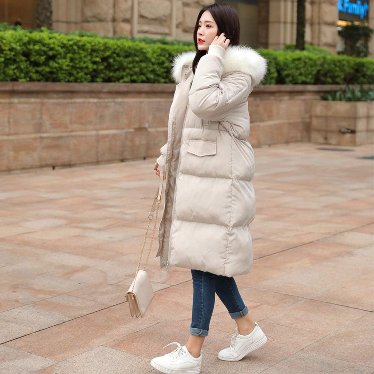 korean long down coat