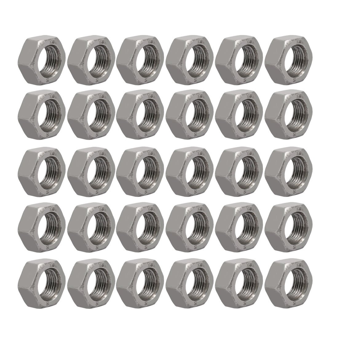 sourcingmap 30pcs M16 x 1.5mm Pitch Metric Fine Thread Carbon Steel Left Hand Hex Nuts