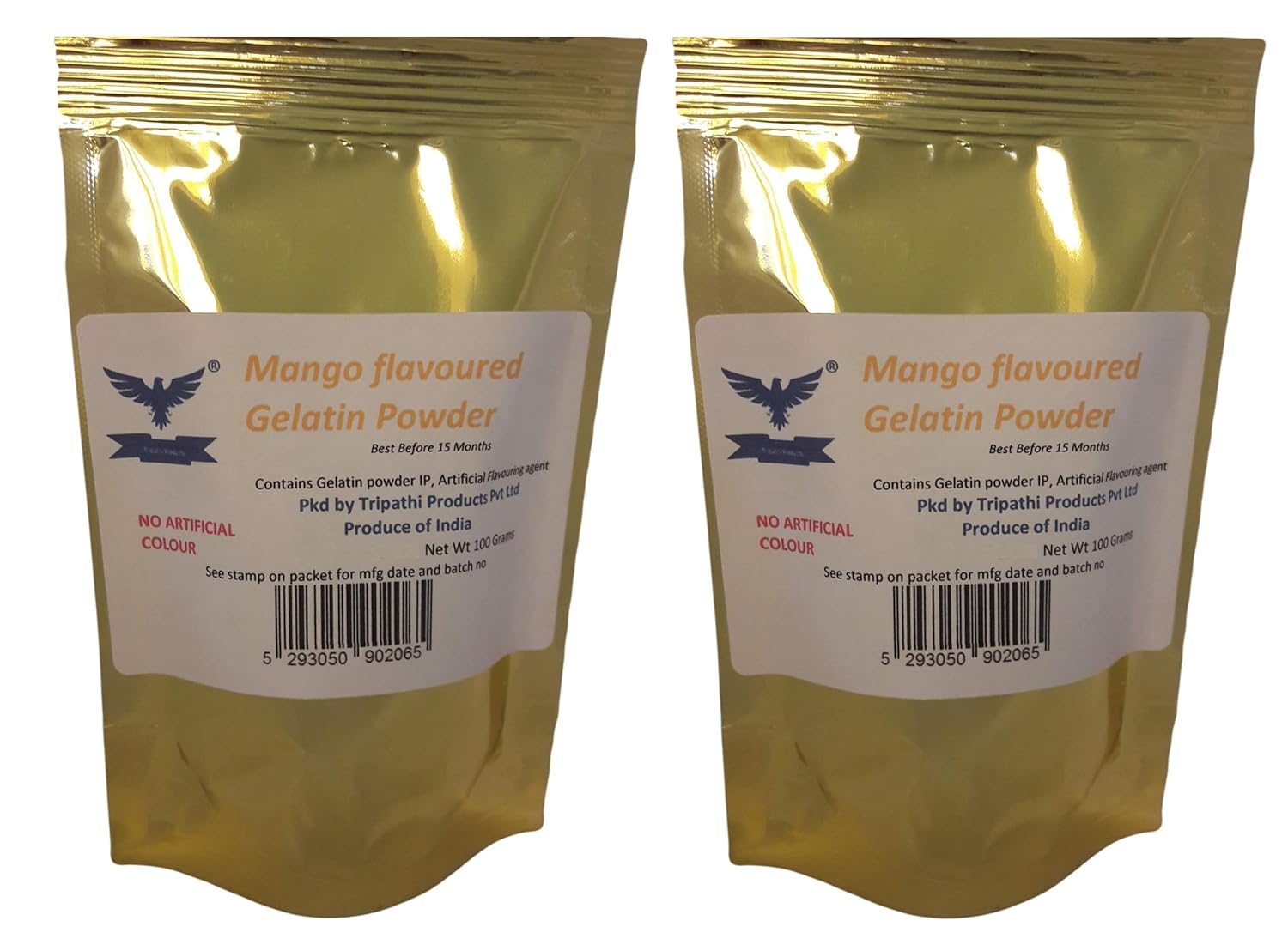 Mango Flavoured Gelatin Powder 200 (2 x100) Grams Mango Flavoured