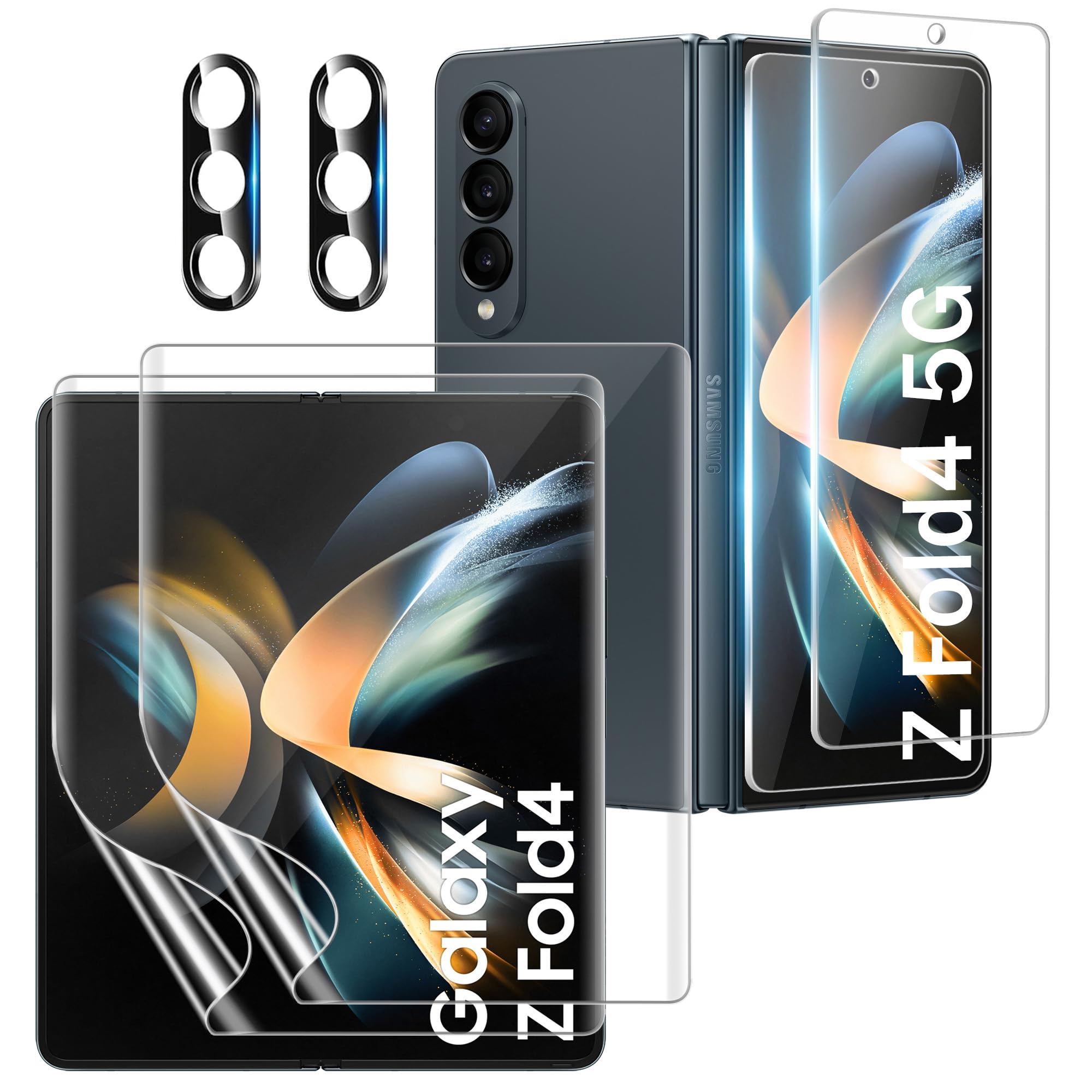 Photo 1 of [2+2+2 Pack] for Samsung Galaxy Z Fold 4 Screen Protector, Camera Lens Protector, Ultra Clear, Fingerprint Compatible, Anti-Scratch, Case Friendly