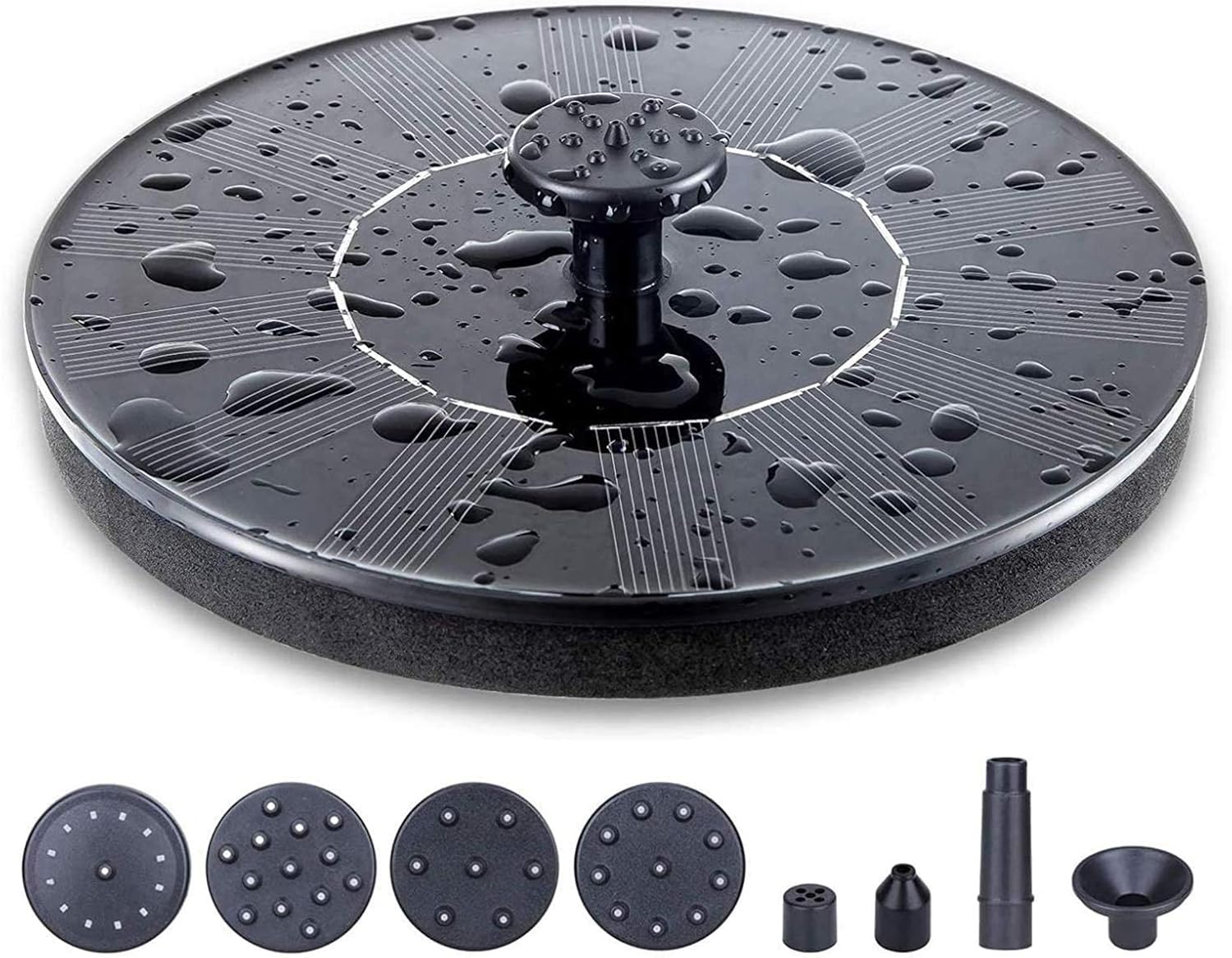 Ruitx Solar Fountain Pump, 1.5W Solar Panel Fountain, Small Solar Water