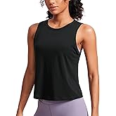 CRZ YOGA Women's Pima Cotton Sleeveless Loose Tank Tops Exercise Gym Yoga Tops Athletic Shirts