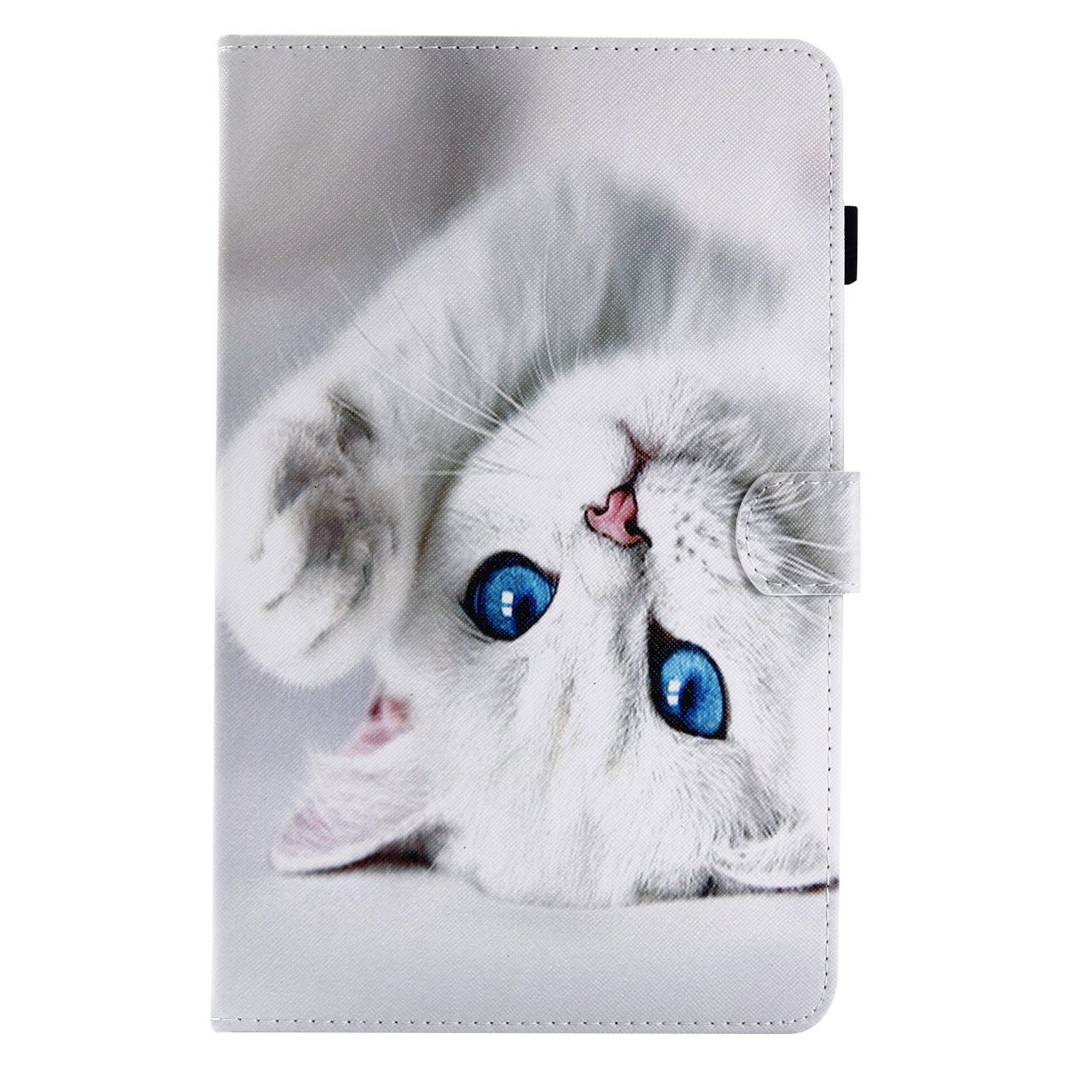 Lspcase Samsung Galaxy Tab A 10.1 Inch 2016 Case Magnetic Closure Flip Stand Tablet Case Cover With Aoto Wake/Sleep Function and Pen Holder For Samsung Galaxy Tab A6 SM-T580/T585 2016 Cute White Cat
