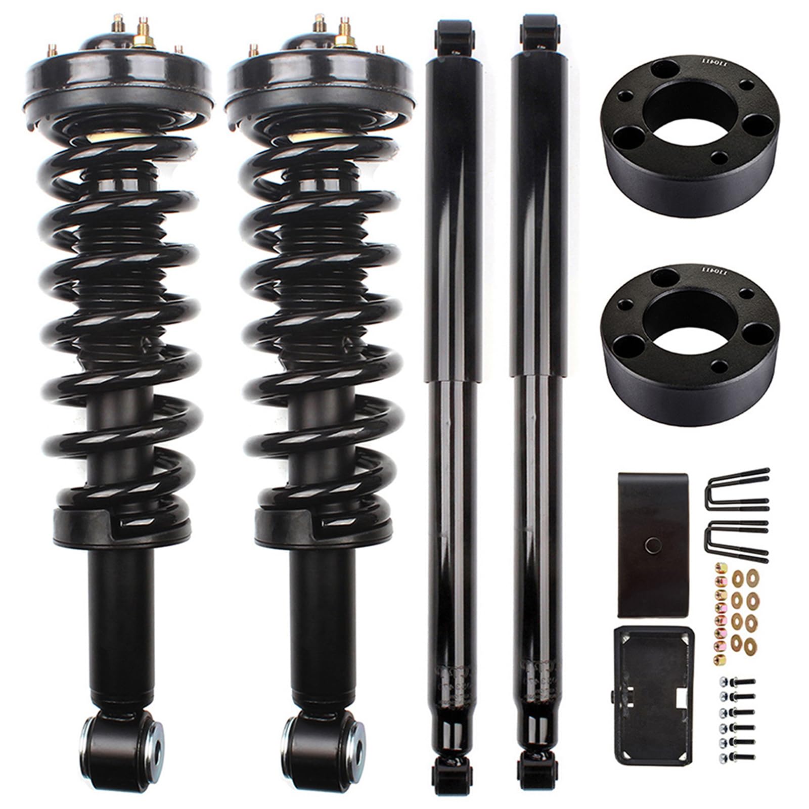 Photo 1 of **SELLING FOR PARTS AS PARTIAL SET. SPRING PART ONLY. SCRAPES FROM TRANSPORT**SCITOO 3 inch/2 inch Front/Rear,Front Strut Spring Assembly,Rear Struts Shock Absorbers Lift Leveling Kit for Ford for F-150 2009-2012 Coil Spring Spacer